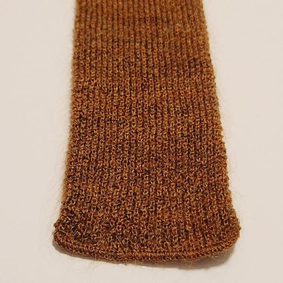 Rooster Tie Heathernit Wool Knit Brown Square Preppy Office Business USA Vintage - Picture 1 of 7